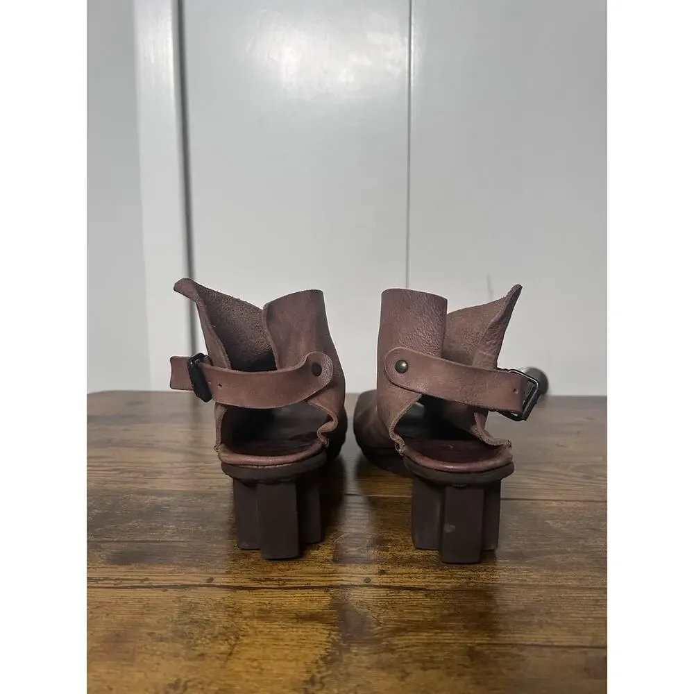 TRIPPEN Mandarin Wedge Womens Sandal EU 38/US 7.5 Chocolate Leather Designer